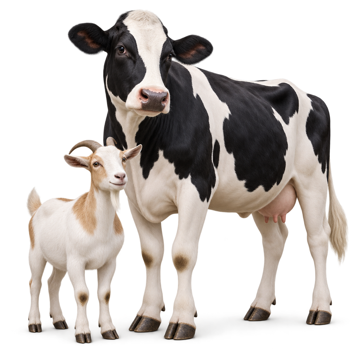 3D dairy cow and goat