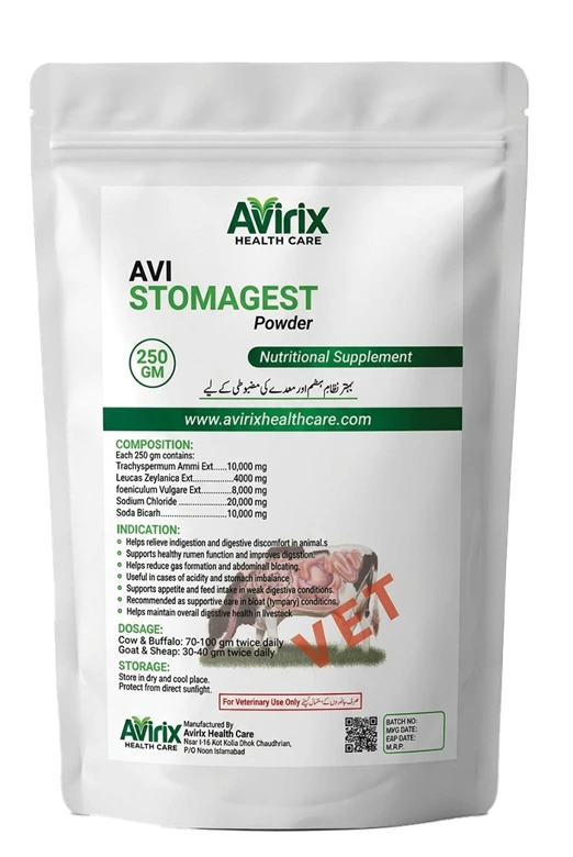 Original AVI STOMAGEST livestock product packaging