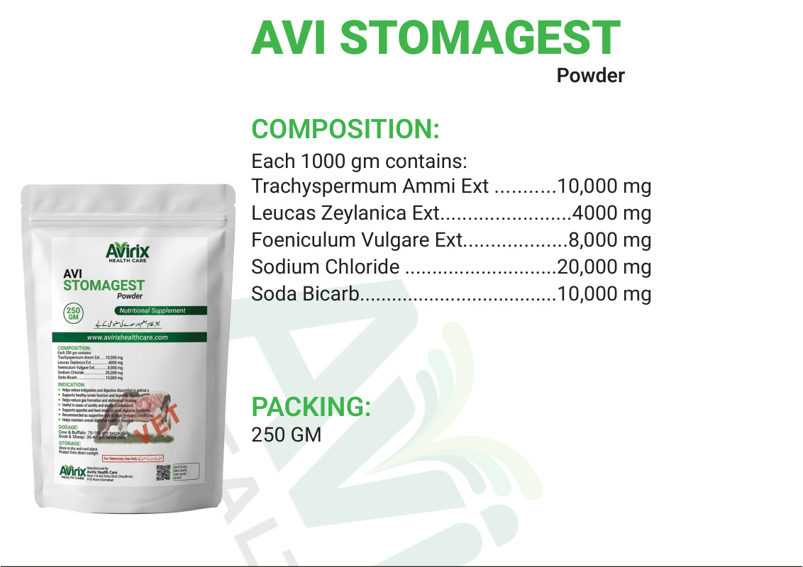 AVI STOMAGEST product information sheet