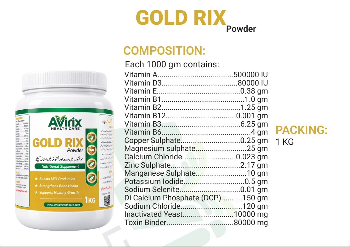 GOLD RIX product information sheet